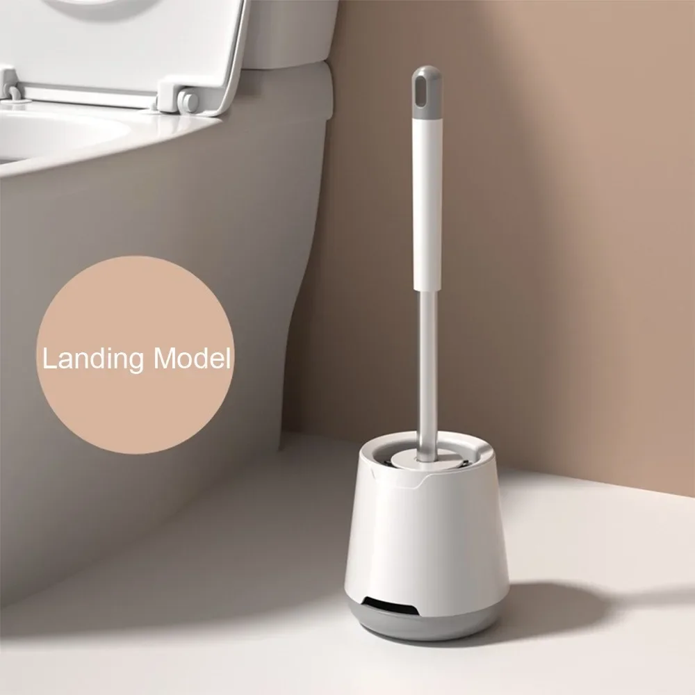Non-scratch Deep Cleaning Toilet Scrubber, Ventilated Odorless Anti-bacterial Bathroom Toilet Cleaning Tool with Storage Base