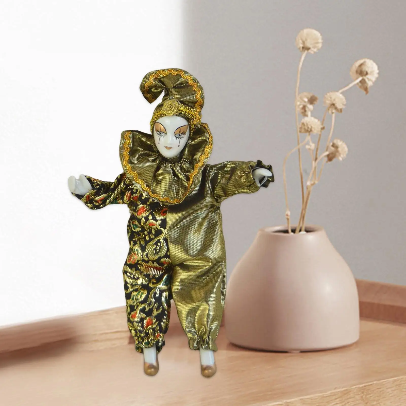 

Коллекционная антикварная кукла-арлекин ручной работы, забавная фарфоровая кукла-клоун для вечеринок, подарков, фестивалей, дней рождения