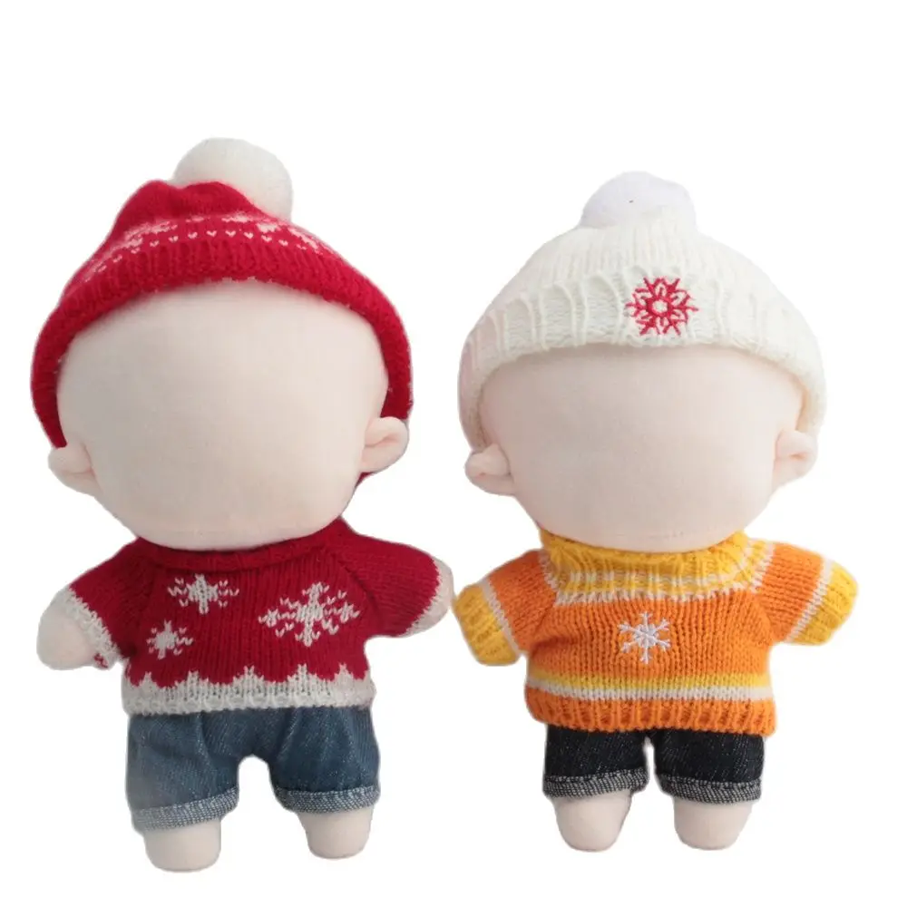 

20CM Doll Clothes Plush Dolls Red Clothes Outfit Lovely Snow Style Cool Stuff Doll Accessories Kpop EXO idol Dolls DIY Toys