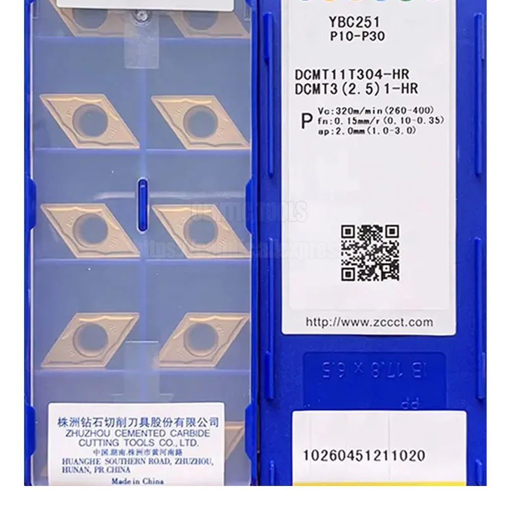 

DCMT ZCC External Turning Tool Cutter processing for steel DCMT11T304-HR YBM251 YBC251 YBC252 YBD102 DCMT Lathe Carbide Inserts