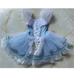 Romantic Ballet Tutu Long Dress For Girls Navy Blue Adult Professional Ballerina Performance Gisele Competition Ballet Costume