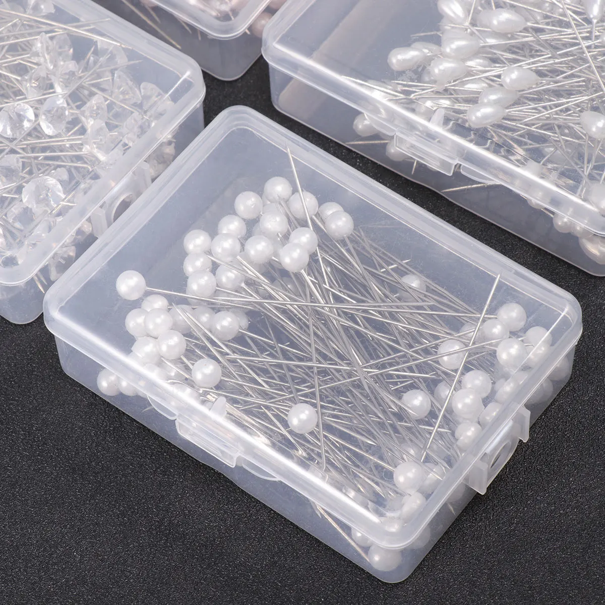 

400Pcs Colorful Teardrop Shaped Pearl Head Pins for Sewing Crafting Hats Bags Shoes Decorations Flat Pins Sewing Head