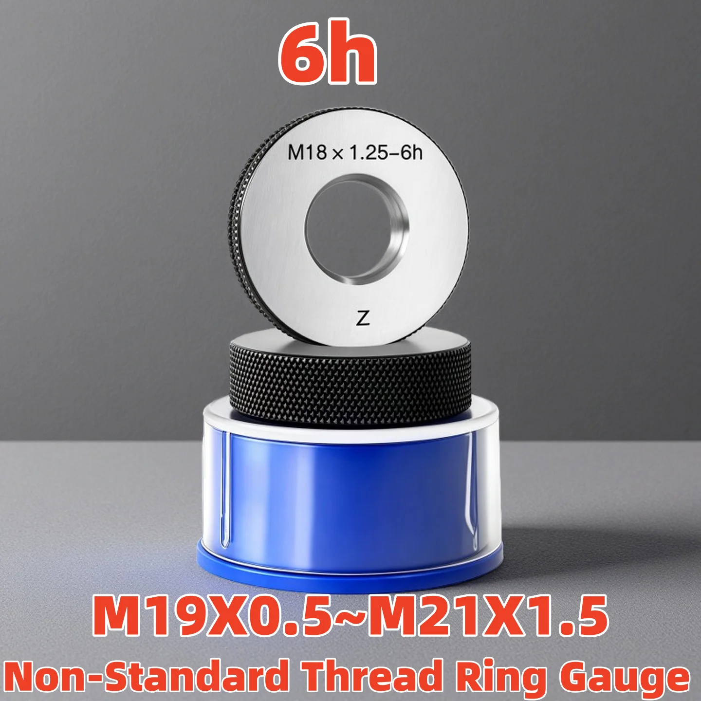 

1SET(1*GO+1*NOGO) Non-Standard Metric Fine Tooth Thread Ring Gauge 6h M19 M20 M21 X0.5 X0.75 X1 X1.5 X2 Measure Tool