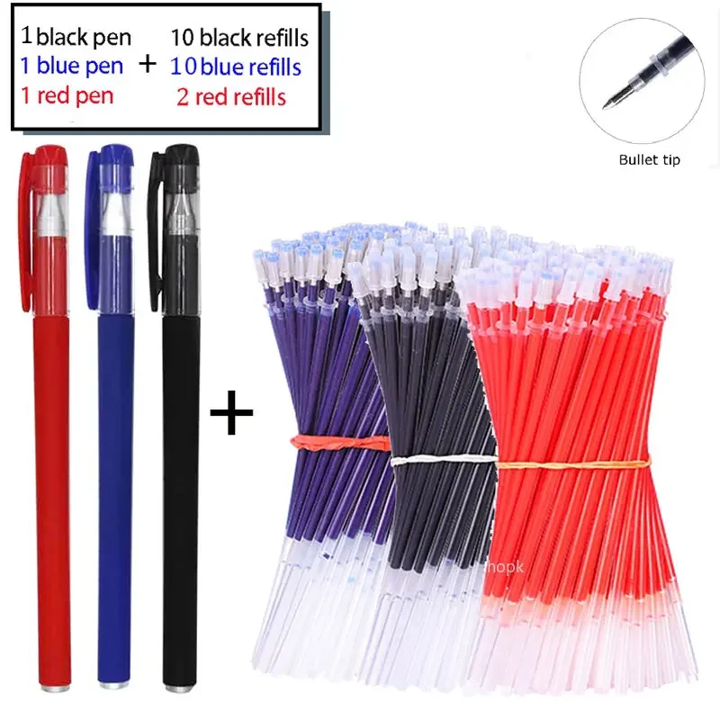 Gel Stift Set Schule Liefert Schwarz Blau Rot Tinte Farbe 0,5mm Kugelschreiber Kawaii Stift Schreiben Werkzeug Schule Büro schreibwaren