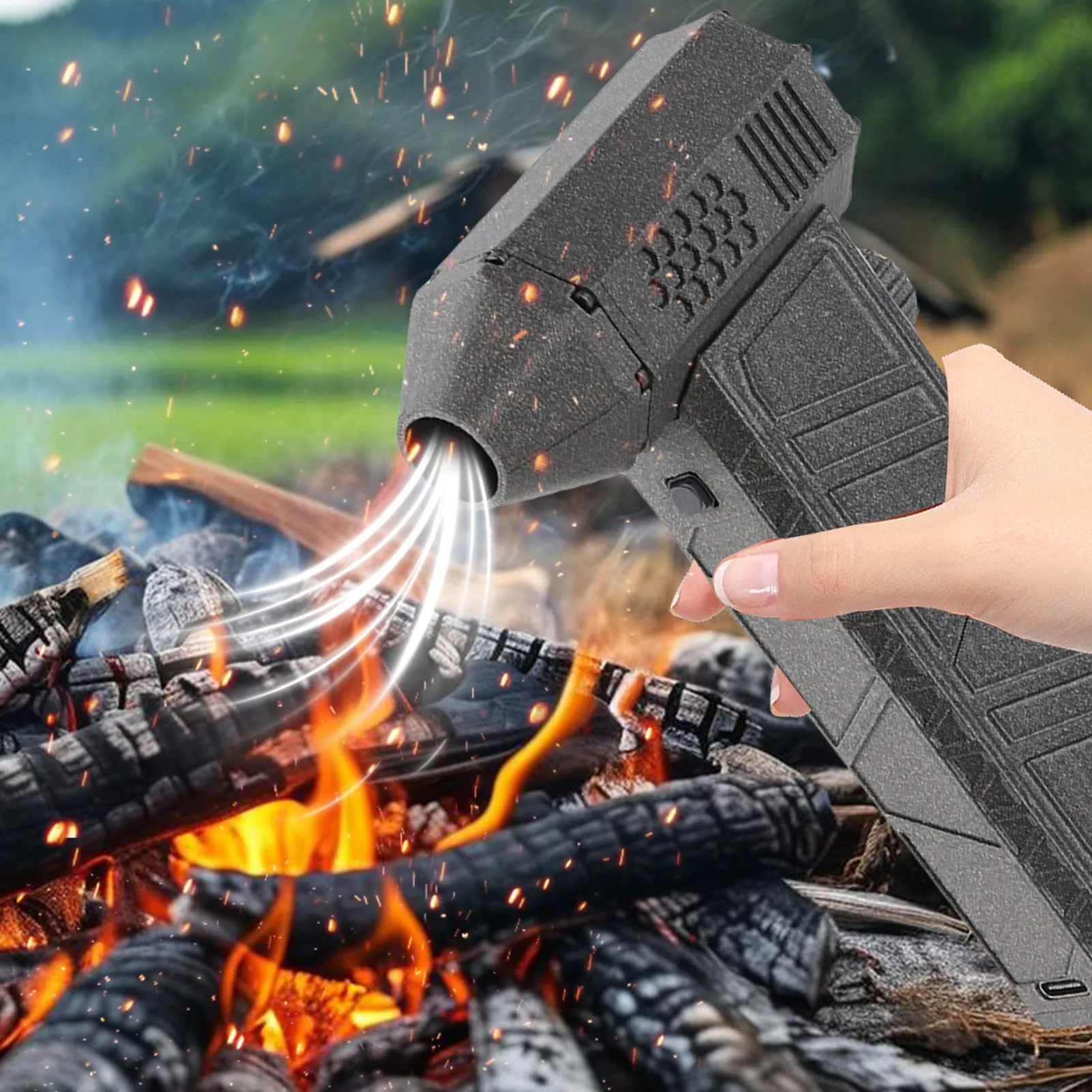 منفاخ جاف نفاث 300000 دورة في الدقيقة منفضة هواء كهربائية ستبليس تعديل السرعة نوع C QC15W شحن سريع للوحة مفاتيح الكمبيوتر والسيارة والمنزل