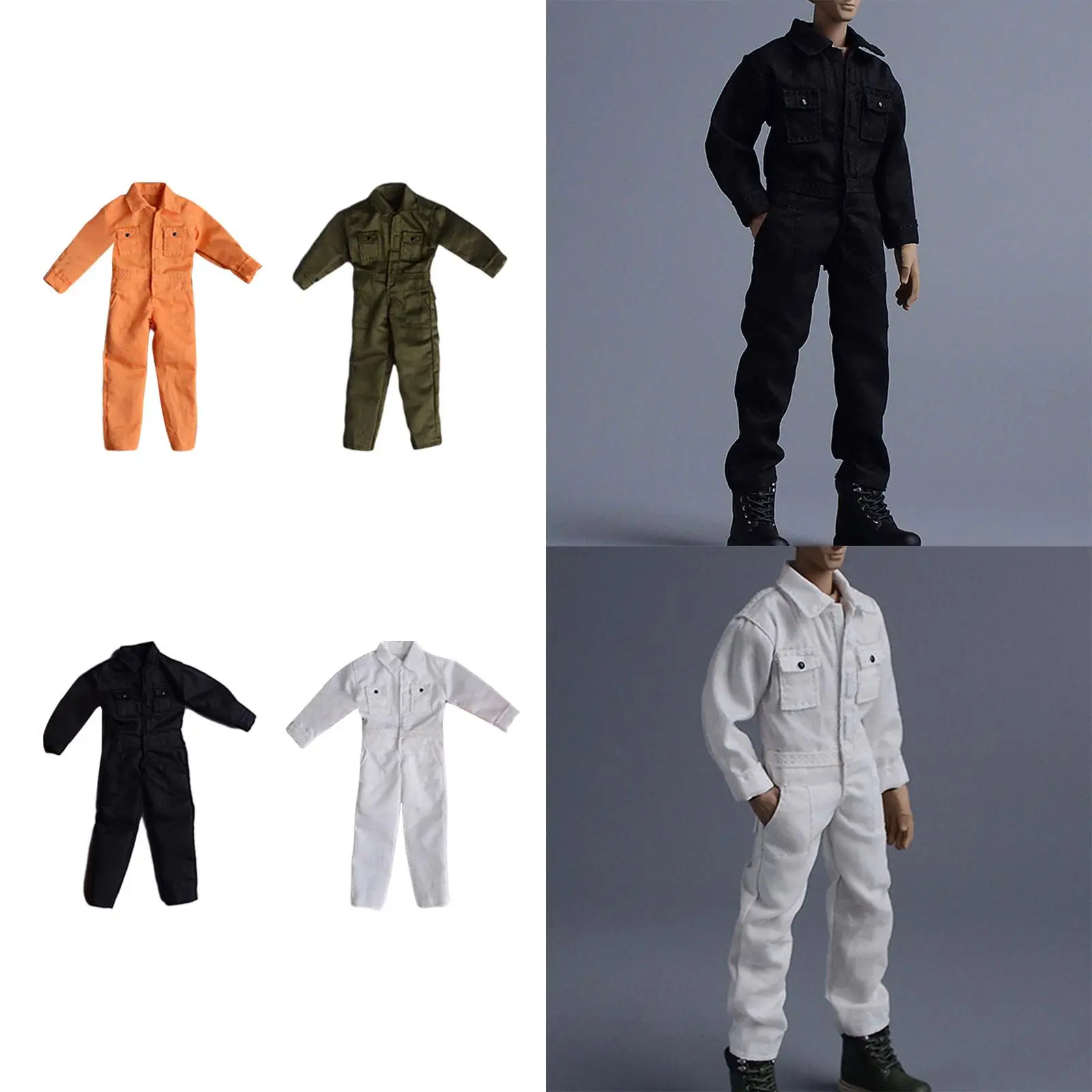 Ropa de figuras de acción a escala 1/12, mono de tela para hombre, ropa para muñecas, ropa en miniatura para muñecas de figuras corporales masculinas de 6 pulgadas