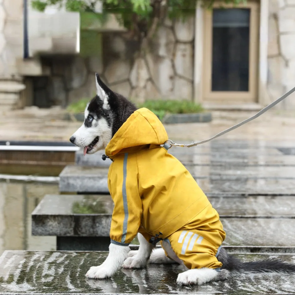 

Waterproof Raincoats with Leash Hole for Puppy, Lightweight Jacket with Hood, Poncho with Reflective Strap, Small and Medium Dog