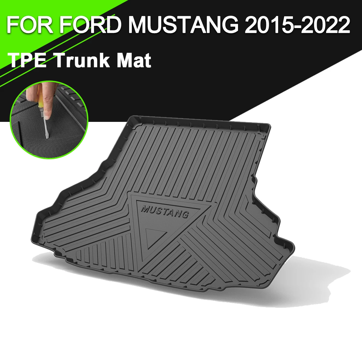 

Trunk Mat TPE FOR FORD MUSTANG 2015-2022 Car Waterproof Non-Slip Rubber Cargo Liner Accessories