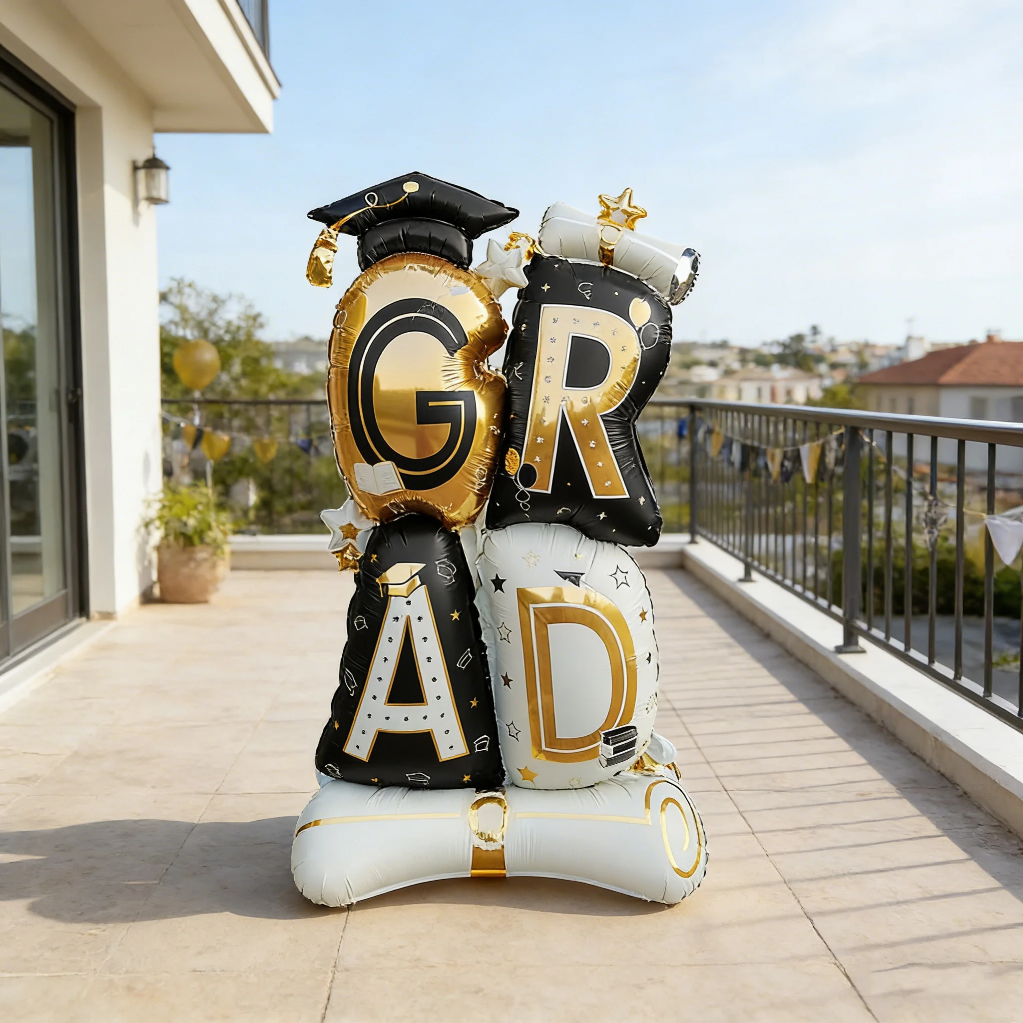 1 unidad de letras de graduación grandes de 60 pulgadas GRAD, globos de letras de pie, decoración para fiesta de graduación 2026 y aula