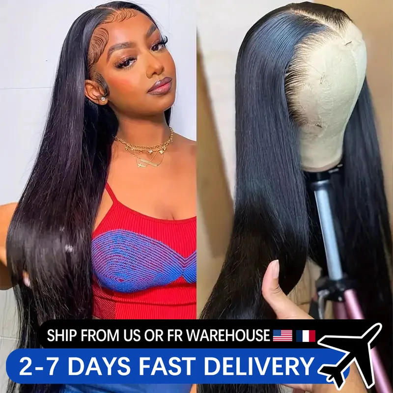 30 Inch Lace Front Wig Brazilian Bone Straight Human Hair Wig Transparent 13x4 13x6 Lace Frontal Wig 4x4 Closure Wigs For Women