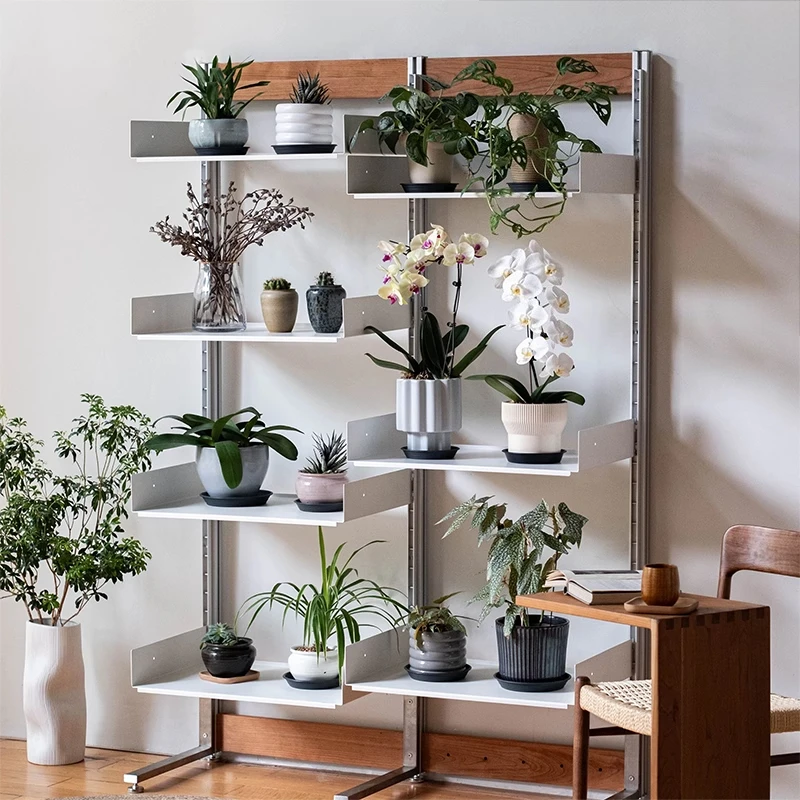 

Japanese floor rack No punching wall storage living room entrance partition wrought iron baffle bookshelf