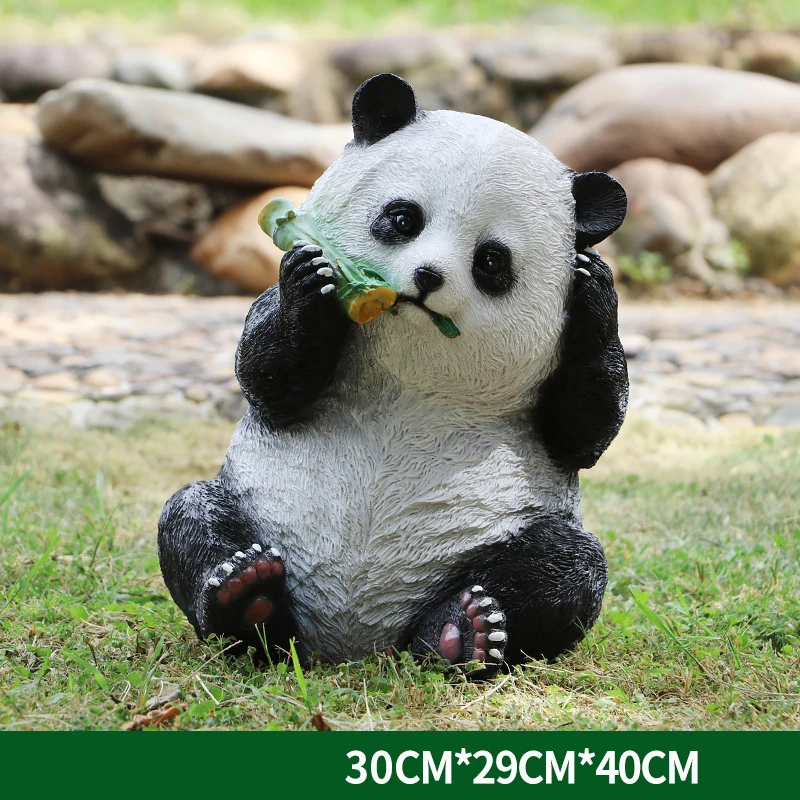 FRP Simulation Panda Sculpture Outdoor Park Lawli Garden Landscape Animal Decoration Grand Panda Model Swing