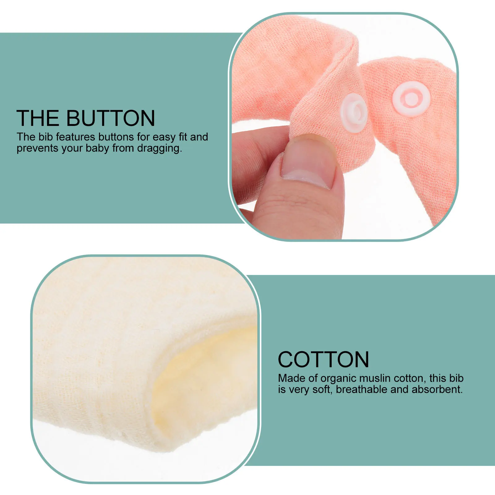 

2 шт., хлопковые детские нагрудники, мультяшный дизайн, впитывающие нагрудники для новорожденных, мягкие прочные нагрудники с кнопкой для кормления младенцев, слюнявчик, многоразовая отрыжка