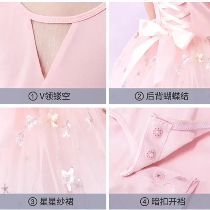 Ballet Tutu Leotards Toddler Girls Short Long Sleeve with Glitter Skirt Dance Ballerina Outfit Ballerina Dress Sparkle Clothes