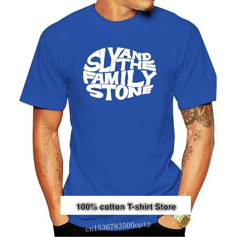 Camiseta de algodón con estampado de letras para hombre, ropa informal de marca sly y the family stone, de talla grande, 2024