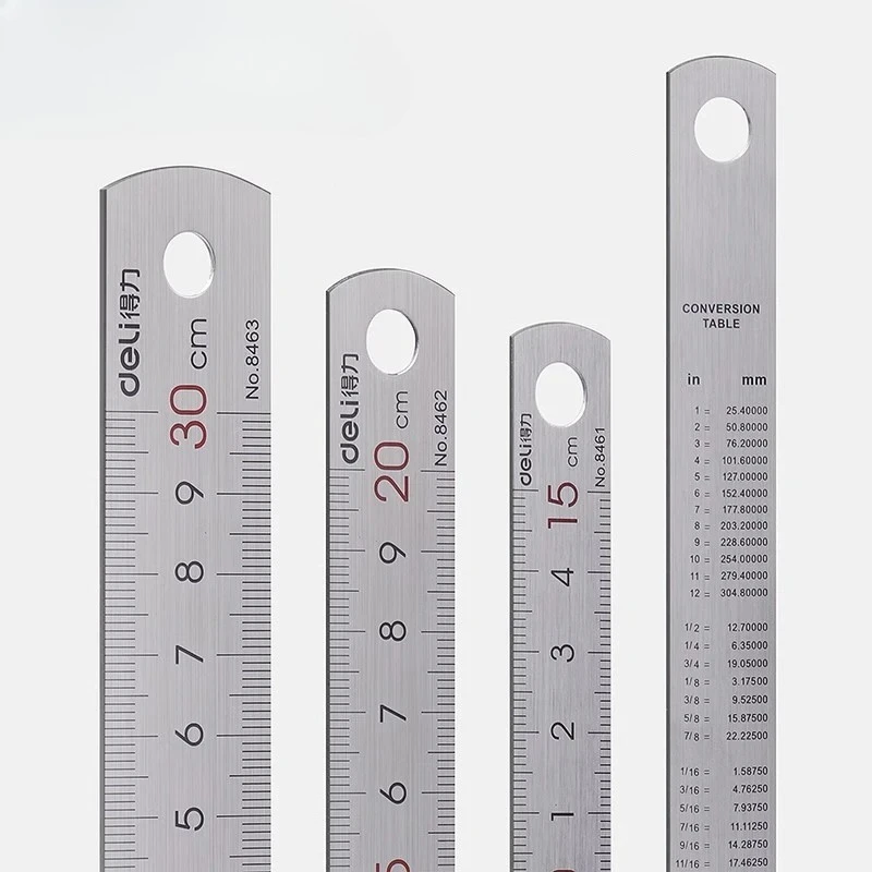 10/20/30 CM Stainless Steel Ruler Thick Metal Measure Straight Rulers Non Deformation Clear Marking Tool For School Office