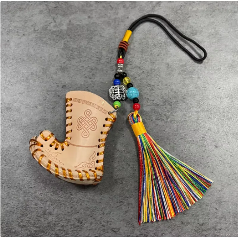 Chinese Lnner Mongolia Characteristic Handmade Mongolian Boots Genuine Leather Accessories