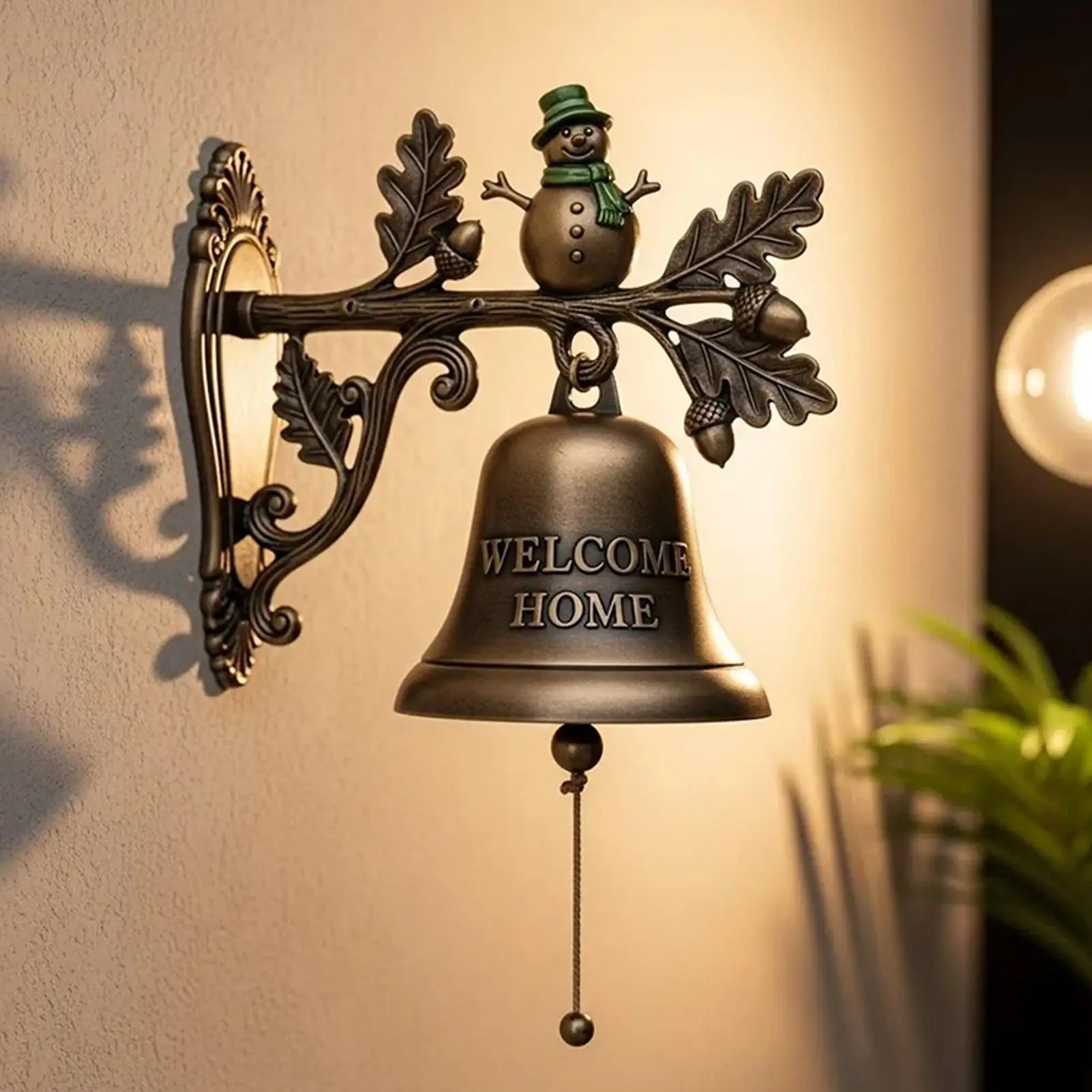 جرس عيد الميلاد ترحيب جرس الباب سانتا كلوز الرنة ثلج خمر جرس الباب ديكور لساحة داخلي في الهواء الطلق حديقة المنزل عطلة #3