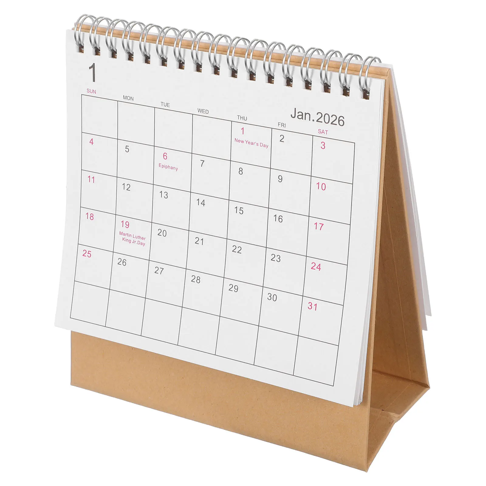 

2026 Tabletop Calendar Mini Desktop Size Standing Flip Design Modern Simple Layout for Daily Planning Office Desk Decor