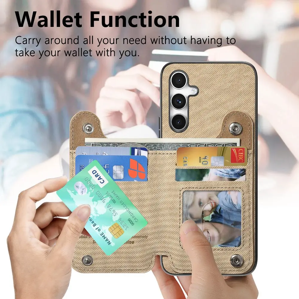 Magnetische Schnalle Karten Slot Leder Telefon Fall Für OPPO Finden X8 Pro/A3X/Reno13 Pro 13 F/Realme 13 Pro + Mit Elastische Seil Handgelenk