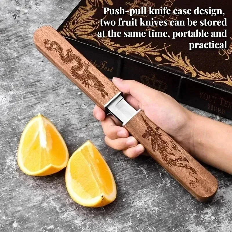 BAKULI-1pc Double Edged Knife, 2 in 1 Fruit Knife, Multifunctional Pocket Knife, Sharp High Hardness Portable Outdoor Knife