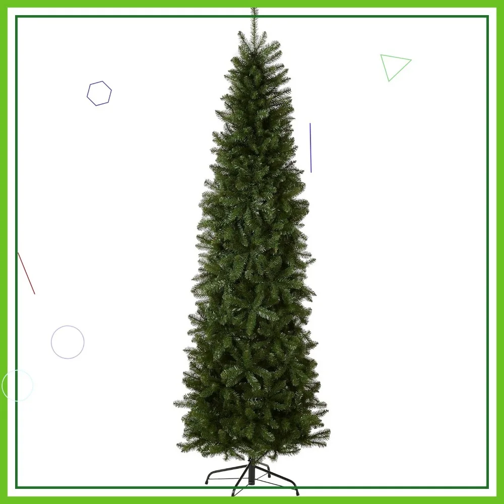 

6.5ft Slim Artificial Christmas Tree with 719 Tips, Metal Stand, Easy Setup and Storage