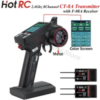 HOTRC CT-8A 8CH 2.4Ghz Transmitter Remote Control F-08A F-08AT Radio System 8 Channel Receiver for RC Model Car Boat Ship Tank