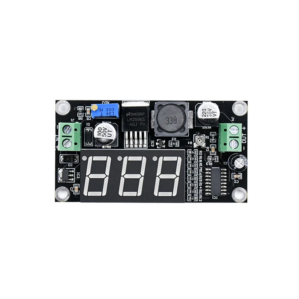 Convertidor de DC-DC 3A, módulo de fuente de alimentación Buck de DC4.5V-40V a D3V-37V, placa de fuente de alimentación reductor con pantalla Digital verde