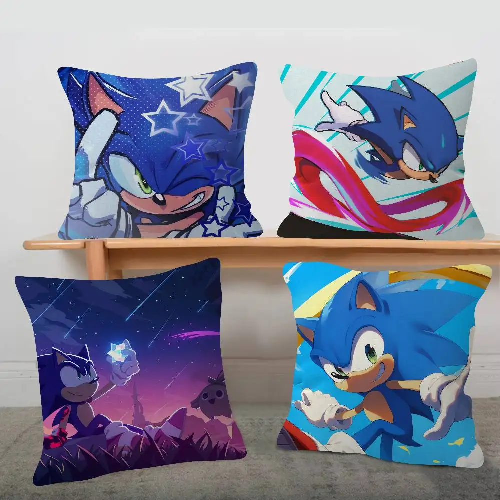 GAME Sonic The Hedgehog Cute Cartoon L Game Cushion Cover Pillowcase Upholstery Sofa Throw Pillow Home Decor Pillowcas