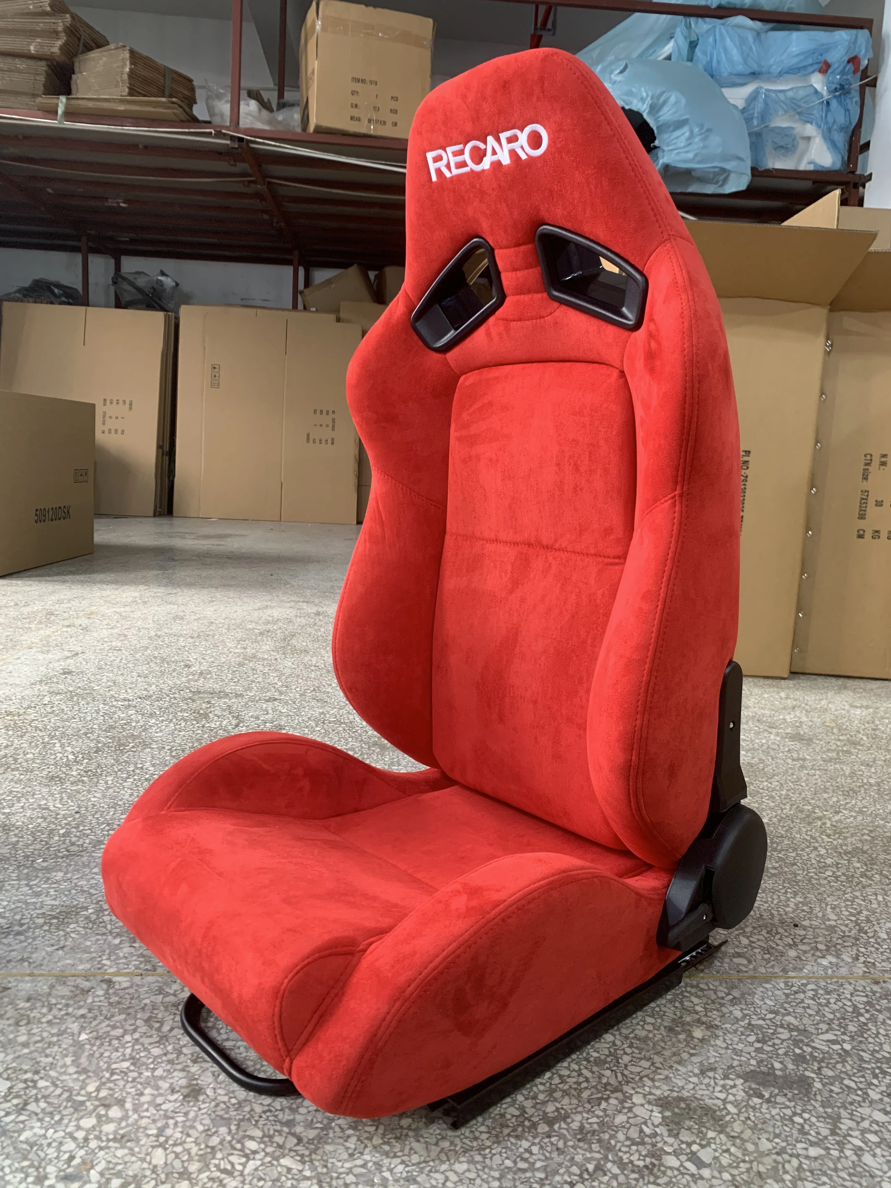 SR7 Style Seat Universal Car Seat Racing Bucket Seats Red Suede Modified Car Seats