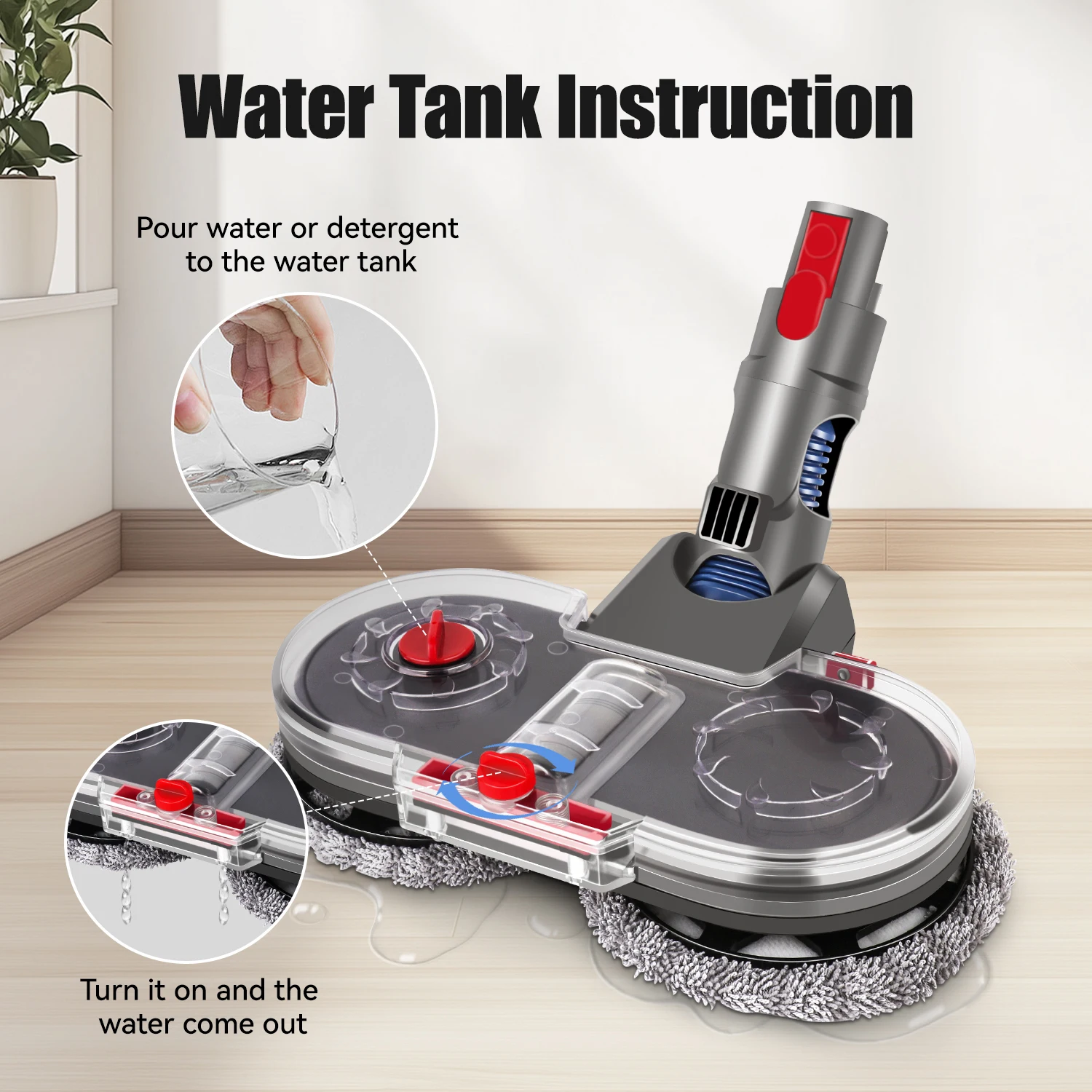 Spazzola elettrica per mop con serbatoio dell'acqua per Dyson V7 V8 V10 V11 V15 Aspirapolvere di ricambio per aspirapolvere riutilizzabili