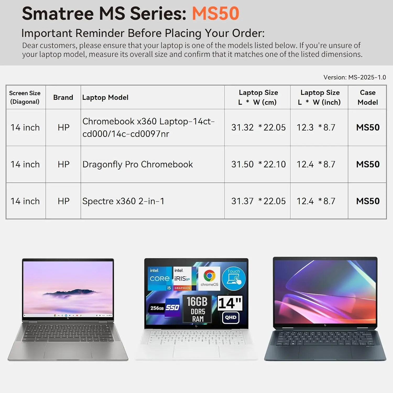 

Smatree MS50 Hard EVA Case with Stand for 14" HP Chromebook x360 Laptop - 14ct-cd000/14c-cd0097nr