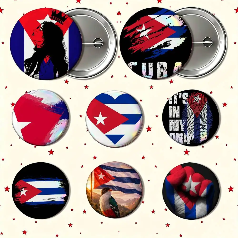 Flag Cuba 25mm 32mm 44mm 58mm Anime Badges Brooches DIY Pins Decorations Birthday Gifts