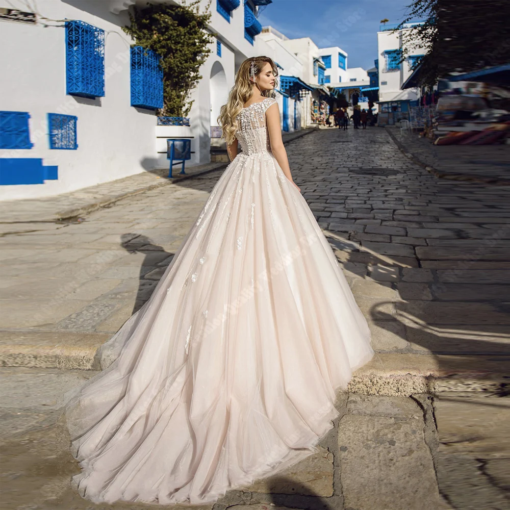 Vestidos de casamento sem mangas com lantejoulas brilhantes para mulheres, vestidos de noiva vintage elegantes e personalizados, cerimônia e noivado