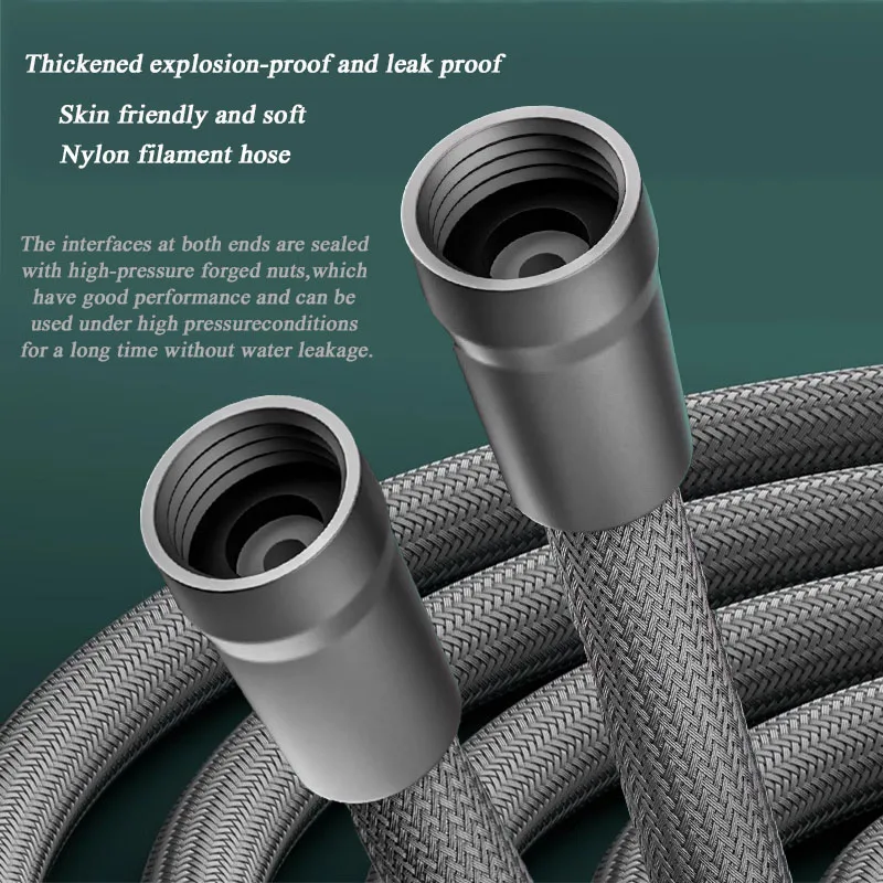 1.5/2M Nylon Rope Shower Hose Bathroom Accessories Water Head Shower Head Pipe Anti Winding Explosion-proof Water Tube Bathroom