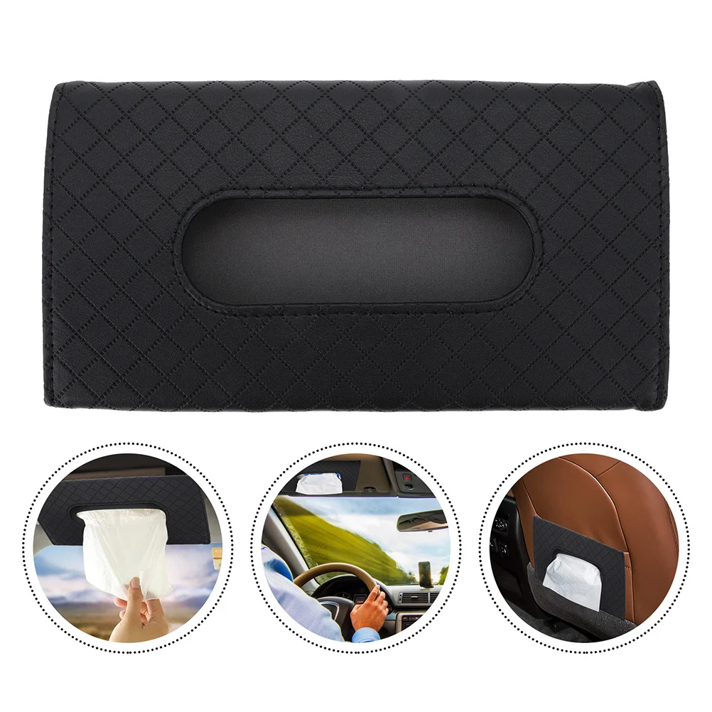 

2 pcs Sun Visor Tissue Box Compact Car Napkin Holder Waterproof Dustproof For Tissues Masks Gloves Artificial Organizer