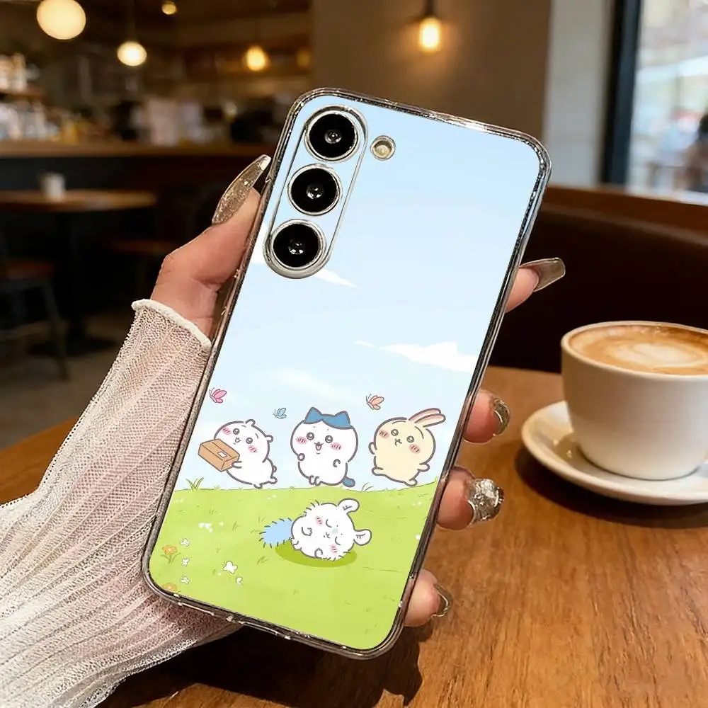 Cute C-C-Chiikawas Phone Case For Samsung Galaxy S24 S25 S23 S22 S21 Plus S24 S25 Transparent Cover Case