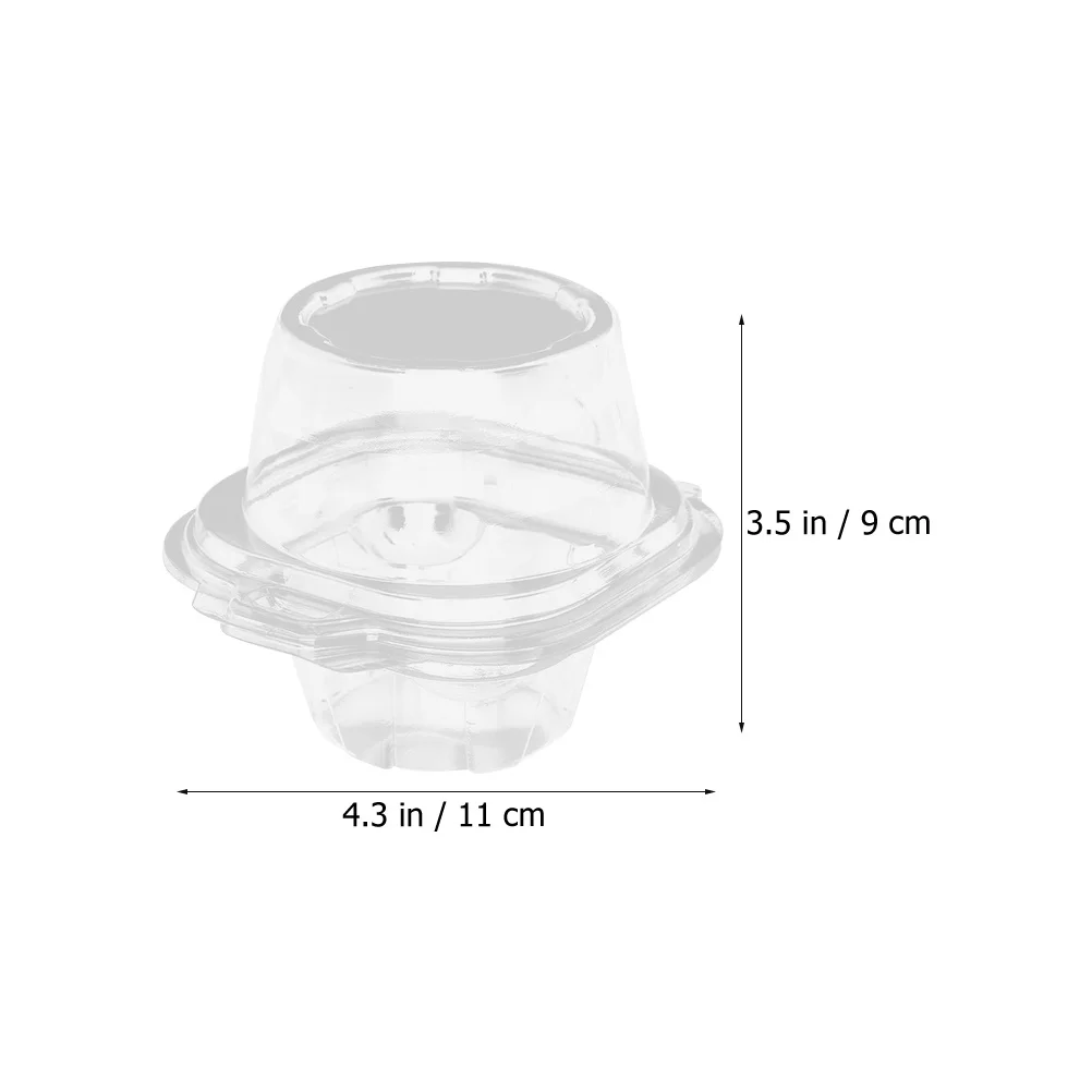 

100Pcs Clear Cake Boxes Thickened Plastic Dessert Holders Transparent Cupcake Containers Easy Assemble Food Packing Bakery