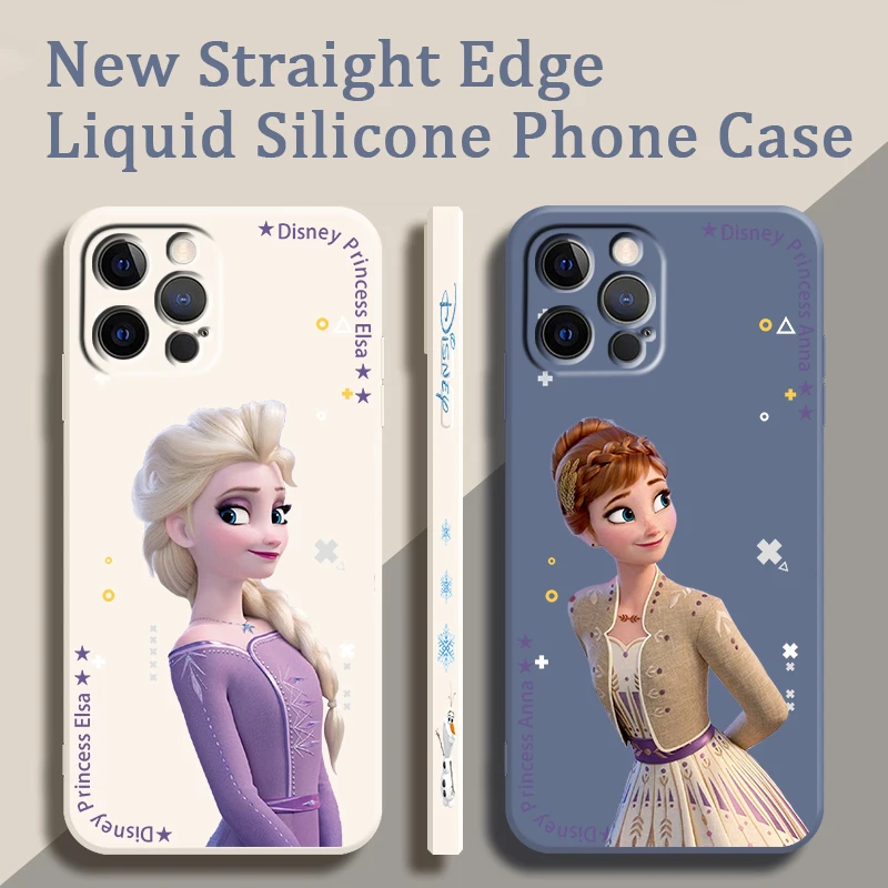 

Disney Frozen Princess Liquid Left Rope For Apple iPhone 15 14 13 12 11 XS XR X 8 7 SE Pro Max Plus Mini Cover Phone Case