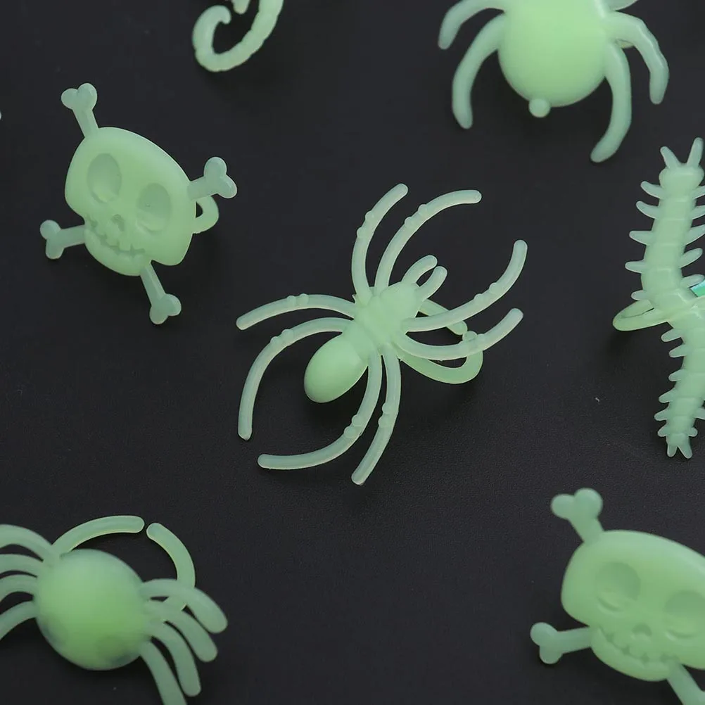 

24 шт. светящиеся в темноте кольца с черепом на Хэллоуин вечерние украшения на палец Хэллоуин кольца на палец