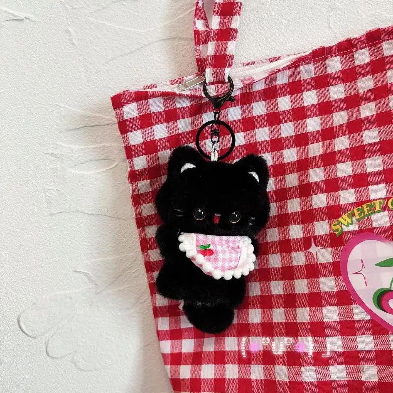 [JT] 1 Pezzo Portachiavi Peluche Gatto Cartone Animato Kawaii con Suono, Ciondolo per Zaino Borsa, Ornamento da Appendere, Accessori Regalo