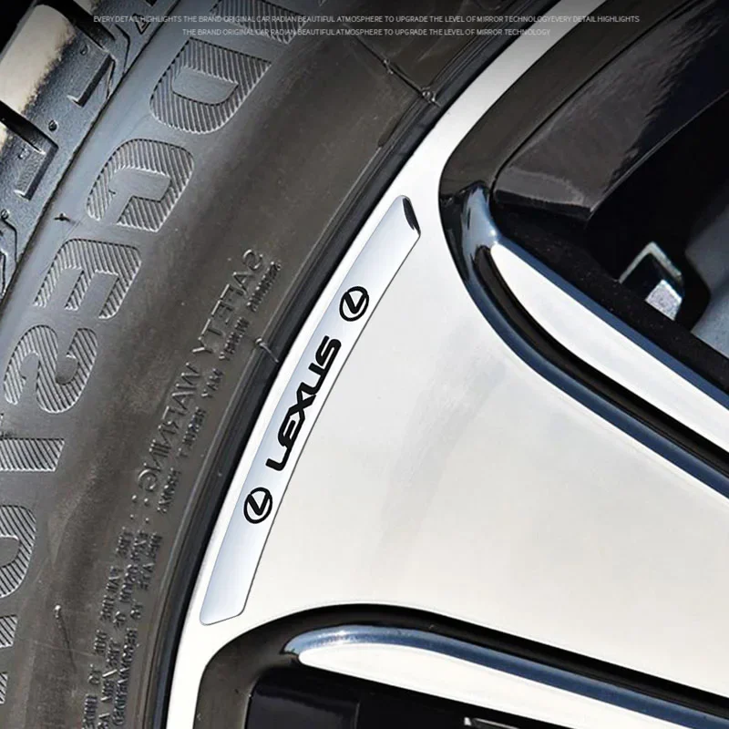 

4Pcs Aluminum Alloy Car Wheel Rim Decal Decorative Sticker For Lexus F-SPORT ES RX NX LS UX LM LX GX LC RZ IS CT GS RC HS SC TX