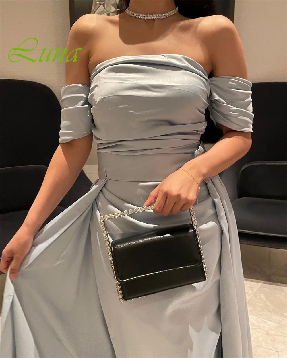 Customized Exquisite Off the Shoulder Sleeveless Evening Dress High Quality Jersey Prom Dresses Temperament Homecoming Gowns