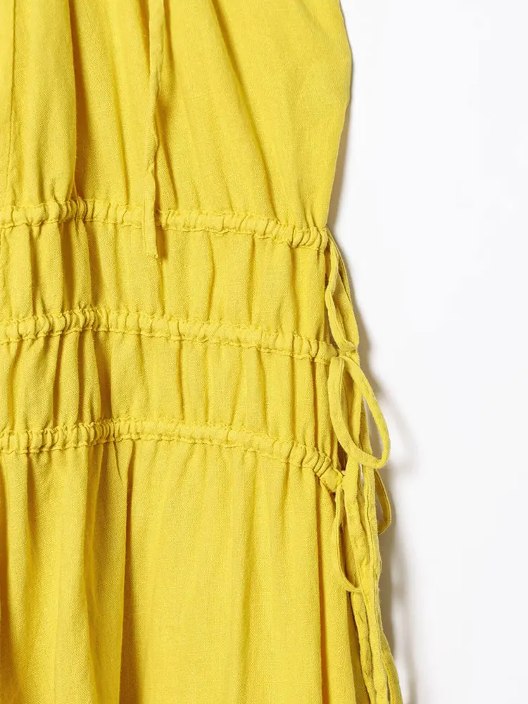 2025 Summer Casual Chic Women Solid Dress Cami Sleeveless Long Loose Vestidos New Fashion Holiday Dress