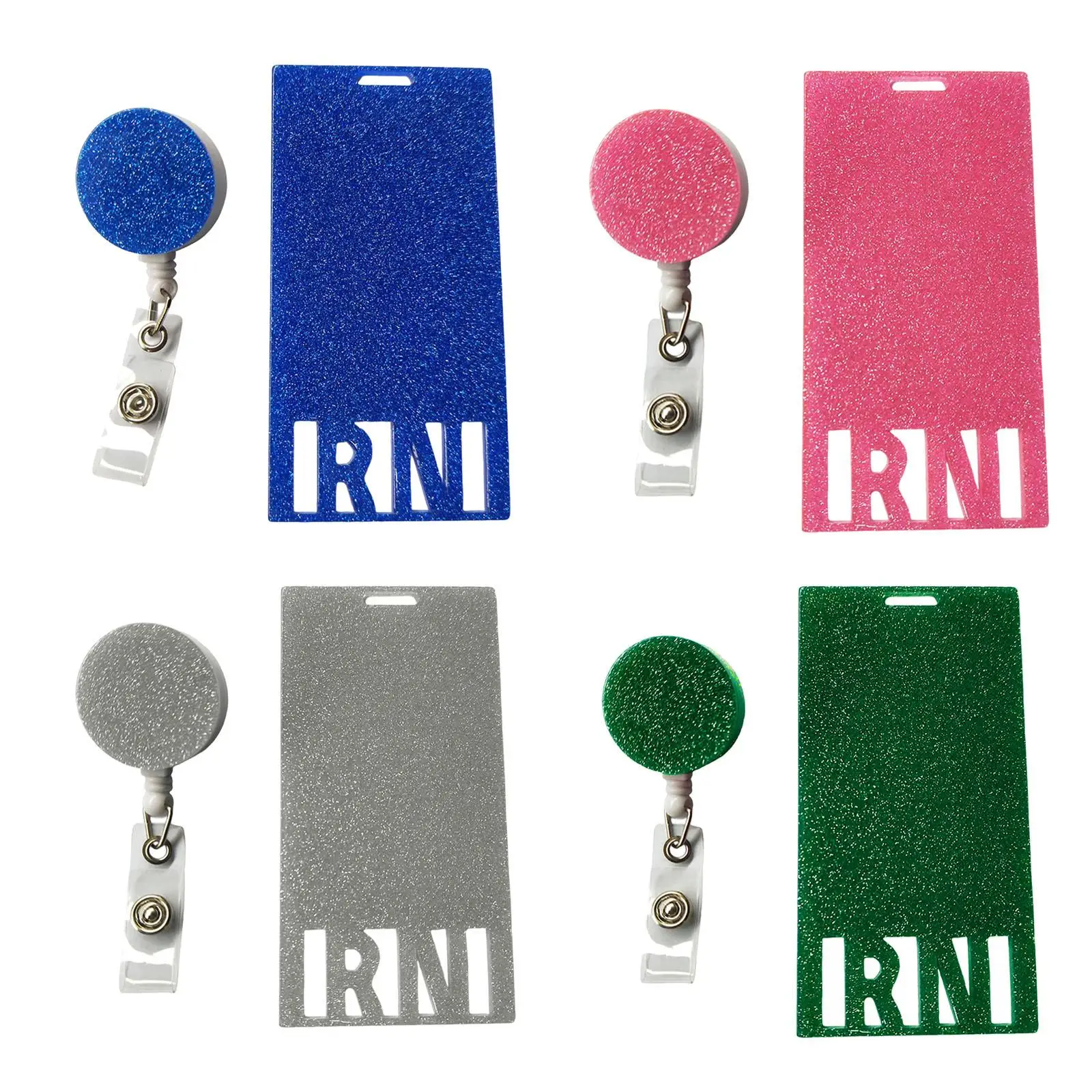 Retractable Keychain Badge Holder Reel Heavy Duty Key Chain ID Badge Clip Photo Card Holder for Camping Nurse Staff Worker Home