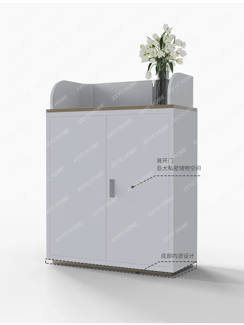 AAWelcome Desk Reception Simple Modern Company Restaurant Island, Stainless Steel Corner Guide Table Custom