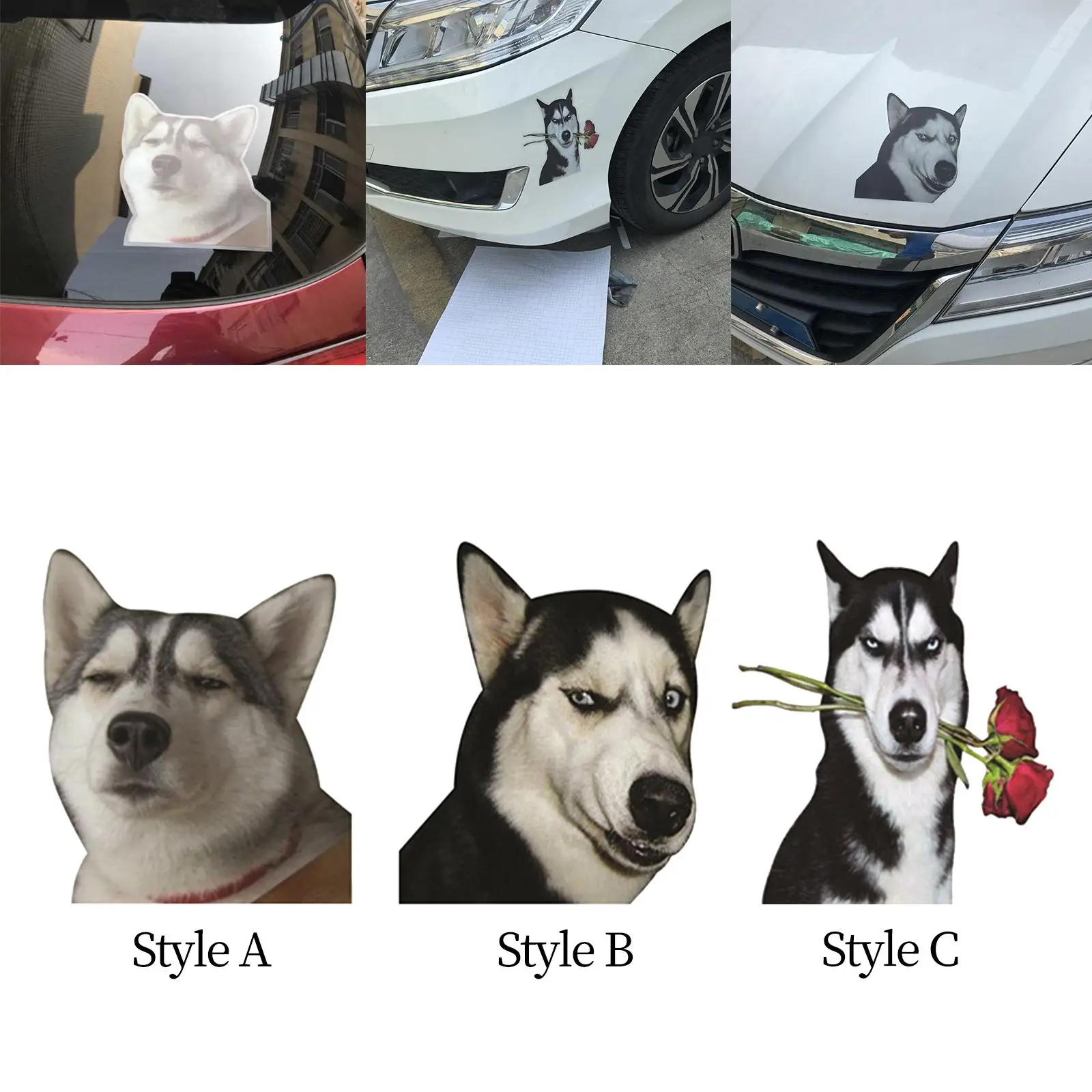 Funny Car Stickers Decor Decals Crack Vinyl Husky Sticker for Vehicles