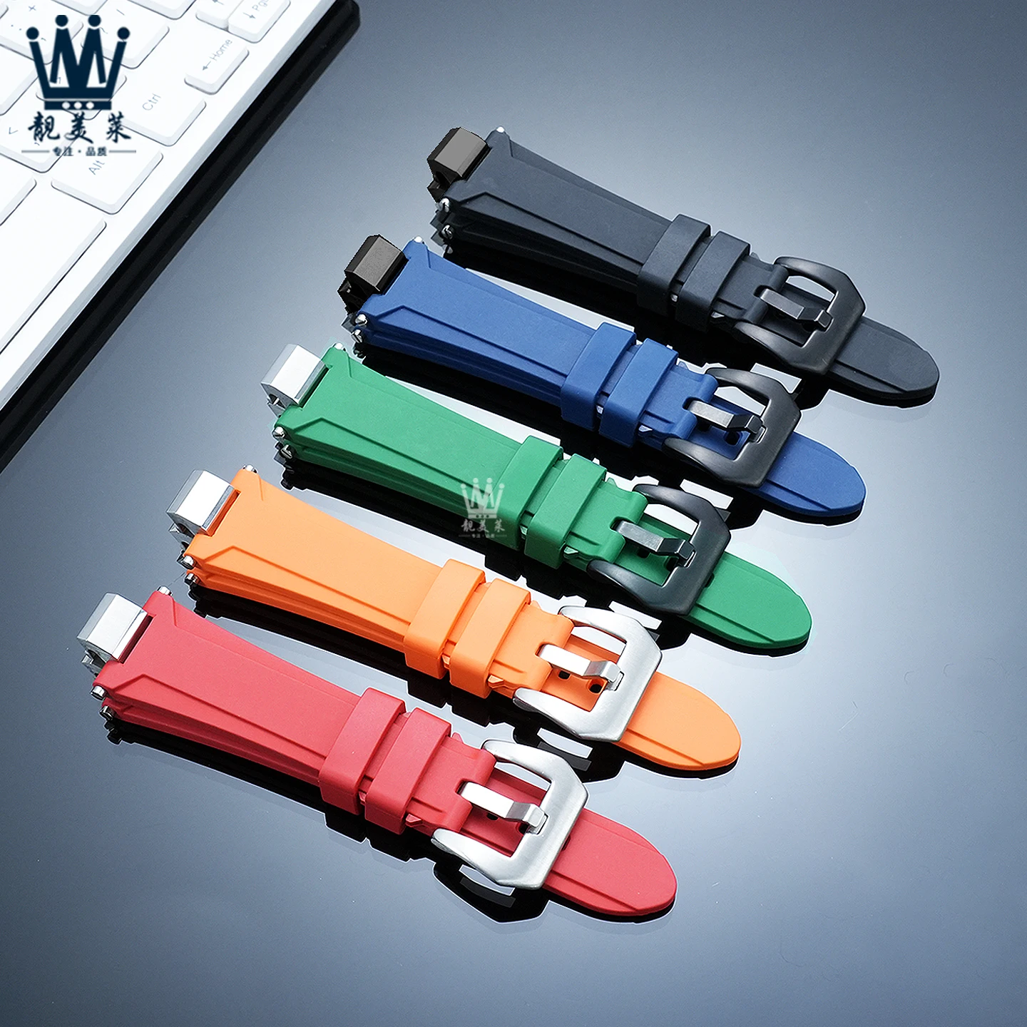 For Casio Watch ECB-2000HR/YCB EFS-S641TMS Series Modified Fluororubber Watch Strap ECB-2000/2300 Rubber Replacement Bracelet