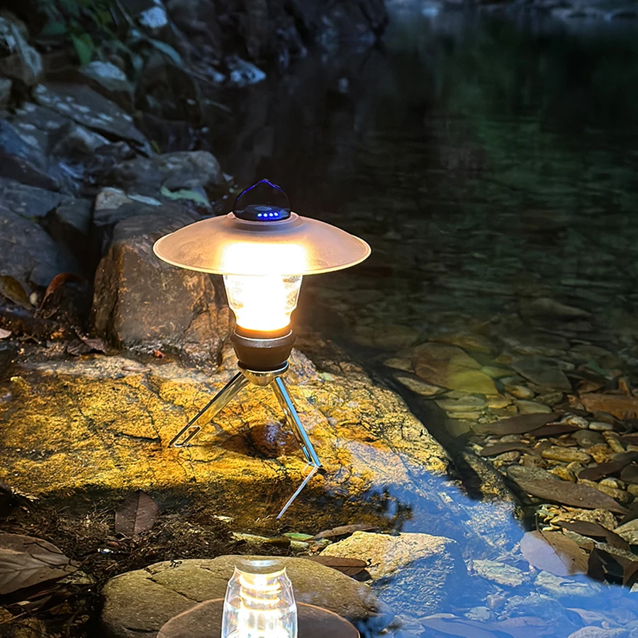 Multi Functional Retro Camping Light Camping Tent Outdoor USB Charging Led Hurricane Lamp Warm White Light Portable Light