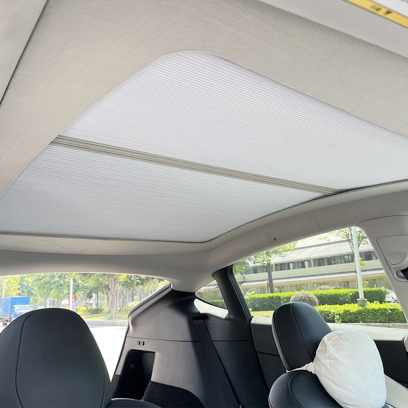 Car Sunroof Sunshade Front Rear  Pads Convenient Retractable Sun Shade For Model Y Auto Interior Accessories 2023